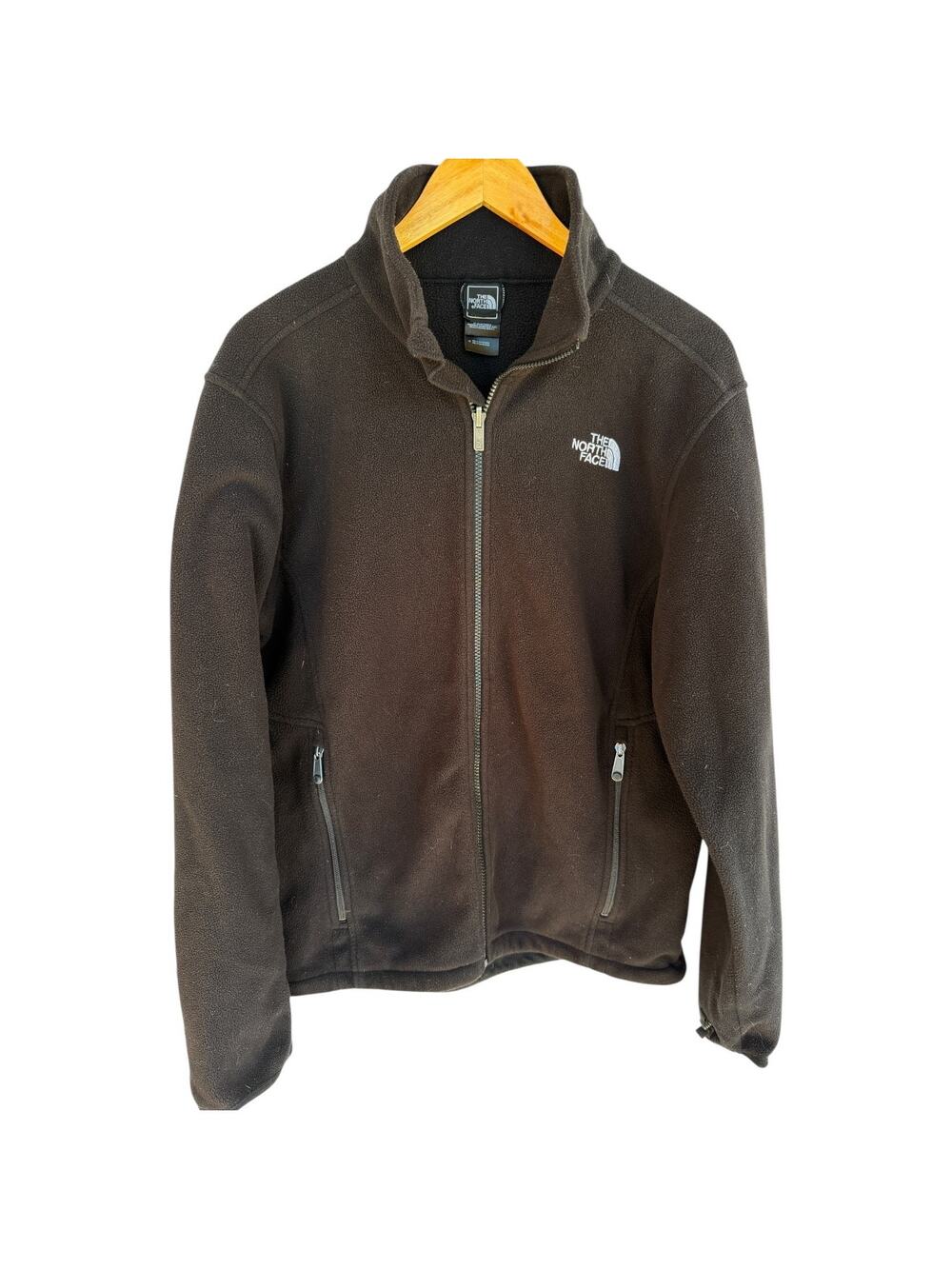 The North Face Fleece Jacket Mens M Black Full Zip Outdoor Hiking Lightweight